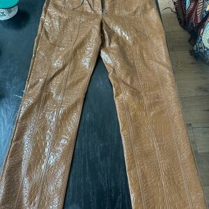 Saks Potts Brown Croc-Embossed Trousers